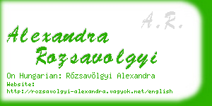 alexandra rozsavolgyi business card